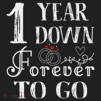 1 Year Down Forever To Go Couple 1st Wedding Anniversary Golf Towel thumb 3