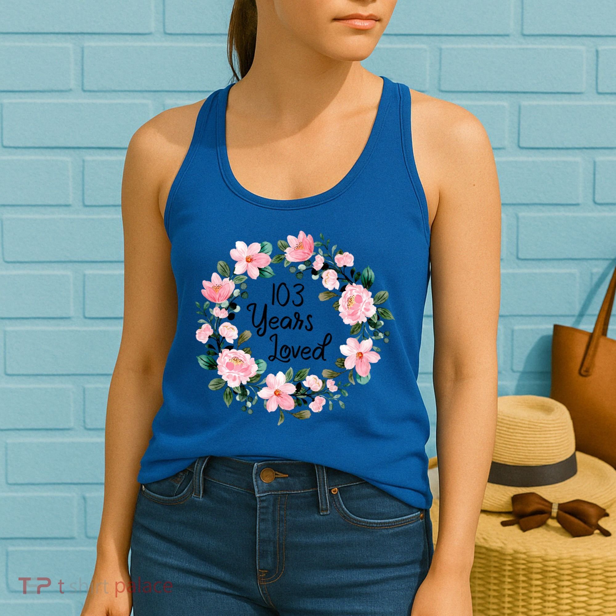 103 Years Loved 103 Years Old Cool 103rd Birthday Great Gift Women's Tank Top