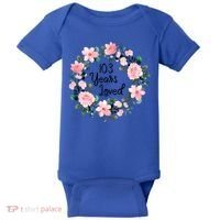 103 Years Loved 103 Years Old Cool 103rd Birthday Great Gift Baby Bodysuit thumb 0