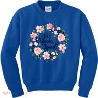 103 Years Loved 103 Years Old Cool 103rd Birthday Great Gift Kids Sweatshirt thumb 0