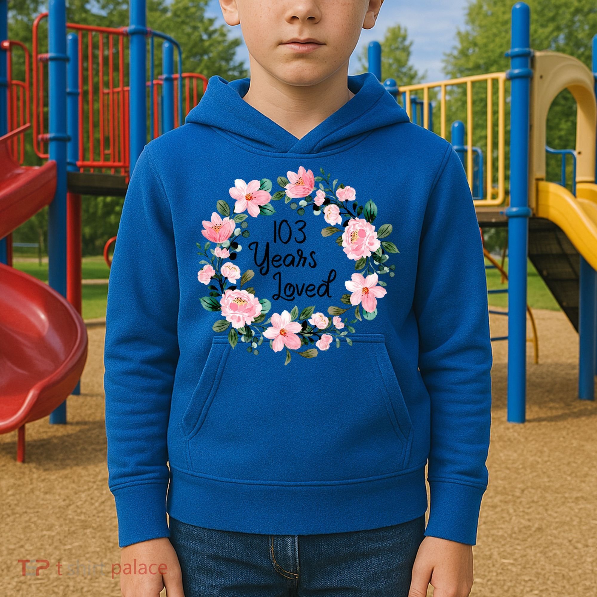 103 Years Loved 103 Years Old Cool 103rd Birthday Great Gift Kids Hoodie