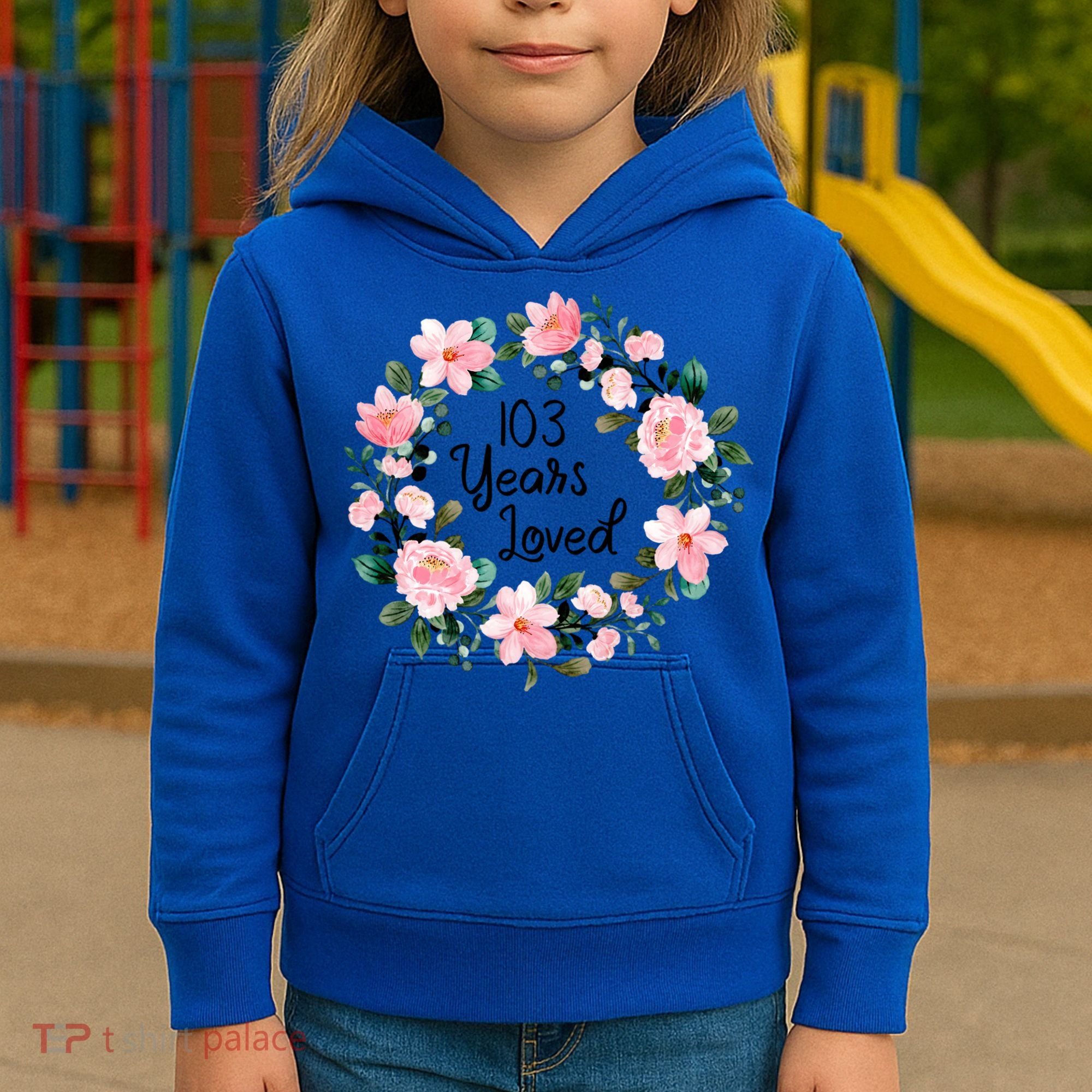 103 Years Loved 103 Years Old Cool 103rd Birthday Great Gift Kids Hoodie
