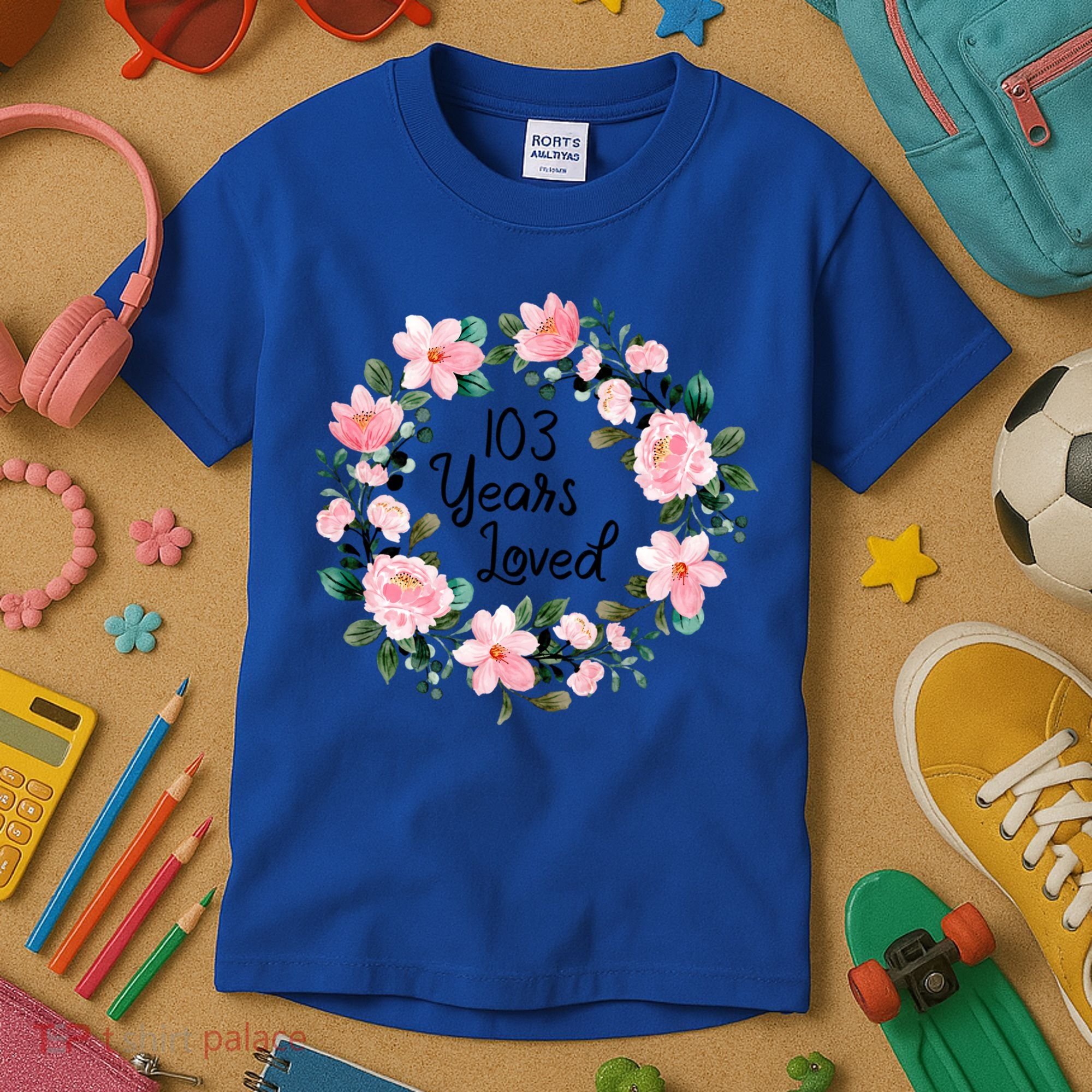 103 Years Loved 103 Years Old Cool 103rd Birthday Great Gift Kids T-Shirt