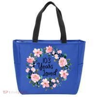 103 Years Loved 103 Years Old Cool 103rd Birthday Great Gift Tote Bag thumb 0