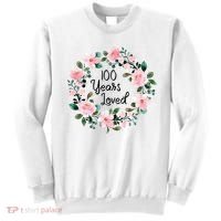 100 Years Loved Men Women 100 Years Old Cool 100th Birthday Gift Sweatshirt thumb 0
