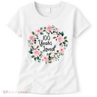100 Years Loved Men Women 100 Years Old Cool 100th Birthday Gift Women's T-Shirt thumb 0