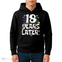 18 Years Later Eighteen 18 Year Old Birthday Gift Kids Hoodie thumb 4