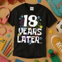 18 Years Later Eighteen 18 Year Old Birthday Gift Kids T-Shirt thumb 3
