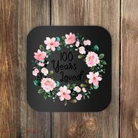 100 Years Loved Men Women 100 Years Old Cool 100th Birthday Gift Coaster thumb 0