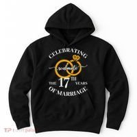17 Years Of Married Since 2006 Couple Wedding Anniversary Hoodie thumb 0