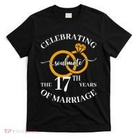 17 Years Of Married Since 2006 Couple Wedding Anniversary T-Shirt thumb 0
