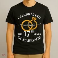 17 Years Of Married Since 2006 Couple Wedding Anniversary T-Shirt thumb 3