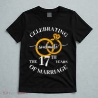 17 Years Of Married Since 2006 Couple Wedding Anniversary T-Shirt thumb 5
