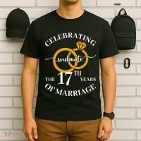 17 Years Of Married Since 2006 Couple Wedding Anniversary T-Shirt thumb 6