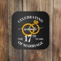 17 Years Of Married Since 2006 Couple Wedding Anniversary Coaster thumb 0