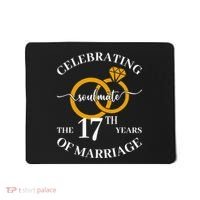 17 Years Of Married Since 2006 Couple Wedding Anniversary Mousepad thumb 0