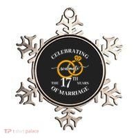 17 Years Of Married Since 2006 Couple Wedding Anniversary Ornament thumb 0