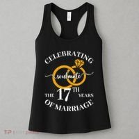 17 Years Of Married Since 2006 Couple Wedding Anniversary Women's Tank Top thumb 3