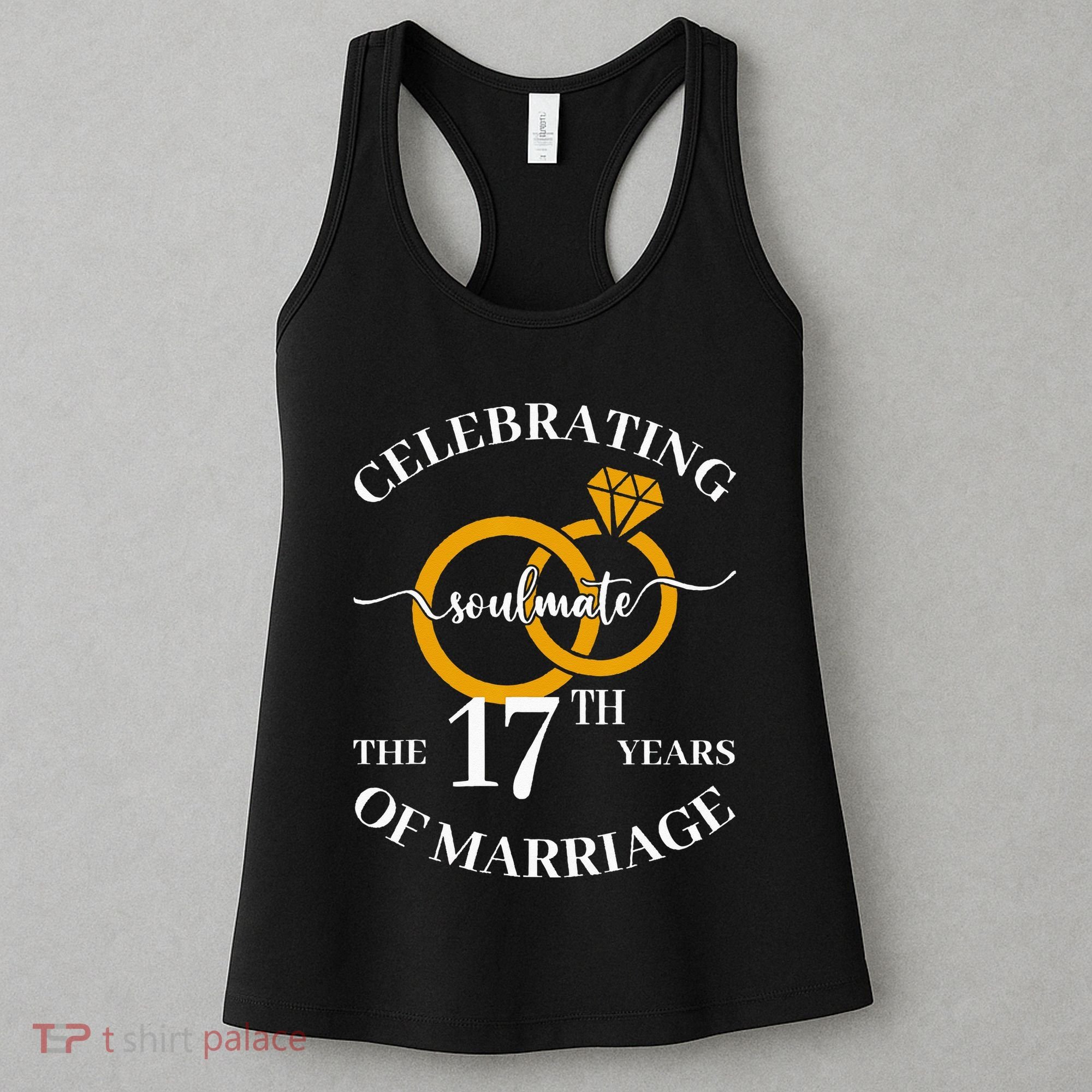 17 Years Of Married Since 2006 Couple Wedding Anniversary Women's Tank Top