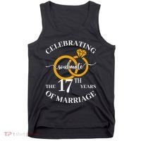 17 Years Of Married Since 2006 Couple Wedding Anniversary Tank Top thumb 0
