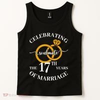 17 Years Of Married Since 2006 Couple Wedding Anniversary Tank Top thumb 2