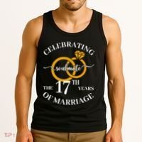 17 Years Of Married Since 2006 Couple Wedding Anniversary Tank Top thumb 3