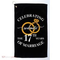 17 Years Of Married Since 2006 Couple Wedding Anniversary Golf Towel thumb 0