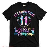 11 Years of Being Awesome 11 Years Old 11th Birthday Tie Dye T-Shirt thumb 0