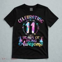 11 Years of Being Awesome 11 Years Old 11th Birthday Tie Dye T-Shirt thumb 5