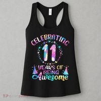 11 Years of Being Awesome 11 Years Old 11th Birthday Tie Dye Women's Tank Top thumb 3