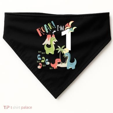 1 Year Old Roar Im 1 1st Birthday Boy T Rex Dinosaur USA-Made Doggie Bandana