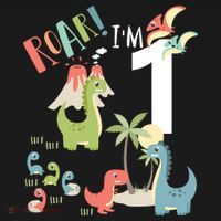 1 Year Old Roar Im 1 1st Birthday Boy T Rex Dinosaur Toddler Hoodie thumb 2