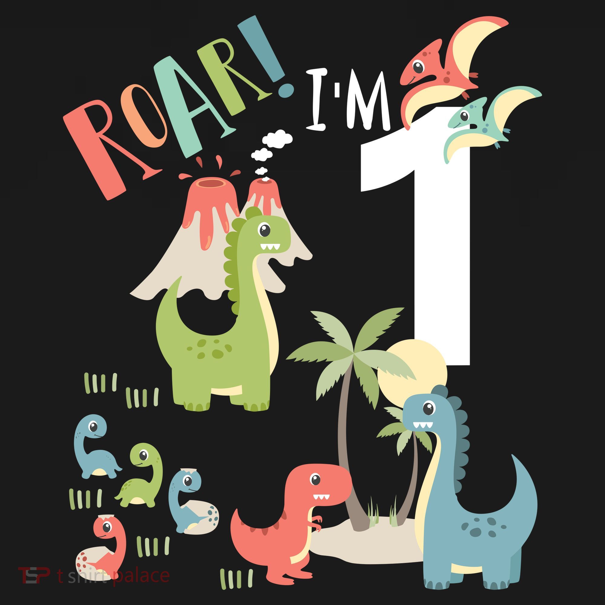 1 Year Old Roar Im 1 1st Birthday Boy T Rex Dinosaur Toddler Hoodie
