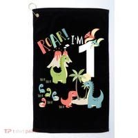 1 Year Old Roar Im 1 1st Birthday Boy T Rex Dinosaur Golf Towel thumb 0