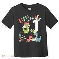 1 Year Old Roar Im 1 1st Birthday Boy T Rex Dinosaur Toddler T-Shirt thumb 0