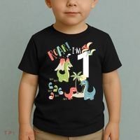 1 Year Old Roar Im 1 1st Birthday Boy T Rex Dinosaur Toddler T-Shirt thumb 2