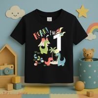 1 Year Old Roar Im 1 1st Birthday Boy T Rex Dinosaur Toddler T-Shirt thumb 3