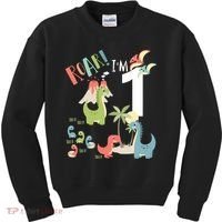 1 Year Old Roar Im 1 1st Birthday Boy T Rex Dinosaur Kids Sweatshirt thumb 0