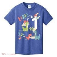 1 Year Old Roar Im 1 1st Birthday Boy T Rex Dinosaur Kids T-Shirt thumb 0