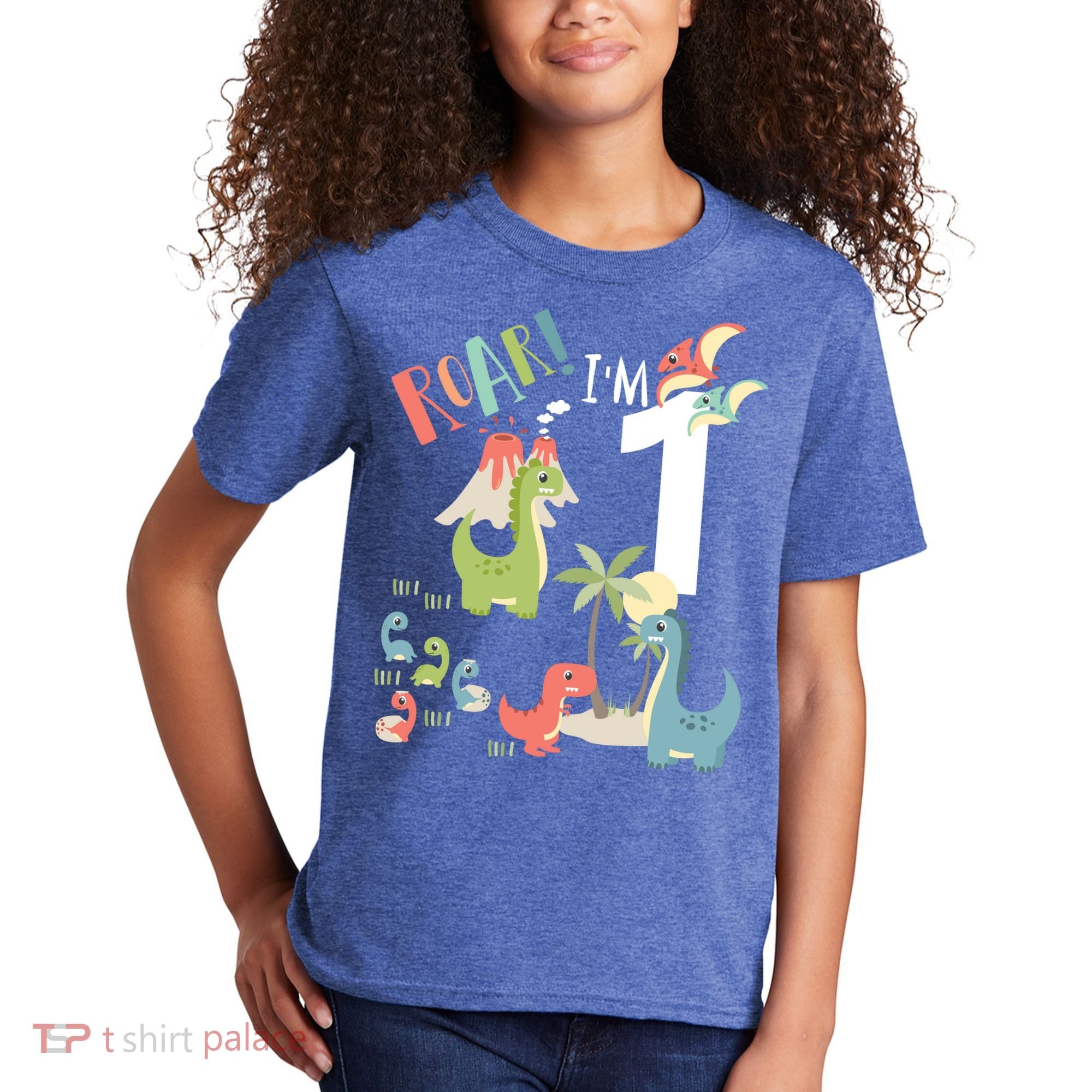 1 Year Old Roar Im 1 1st Birthday Boy T Rex Dinosaur Kids T-Shirt