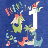 1 Year Old Roar Im 1 1st Birthday Boy T Rex Dinosaur Kids T-Shirt thumb 4