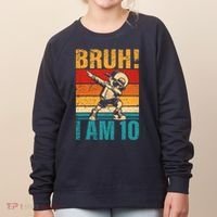 10 Year Old Birthday Dabbing Boy Bruh ItS My 10th Birthday Women's Sweatshirt thumb 0