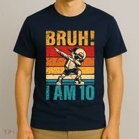 10 Year Old Birthday Dabbing Boy Bruh ItS My 10th Birthday T-Shirt thumb 3