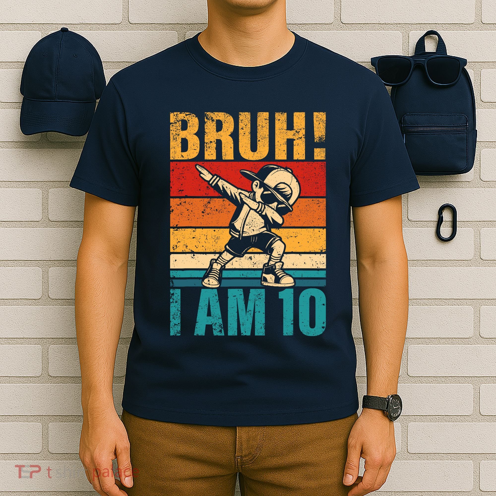 10 Year Old Birthday Dabbing Boy Bruh ItS My 10th Birthday T-Shirt