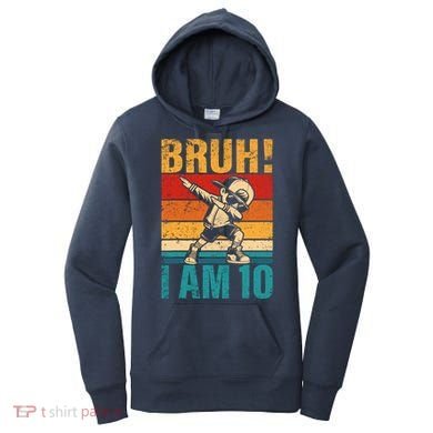 10 Year Old Birthday Dabbing Boy Bruh ItS My 10th Birthday Women's Hoodie