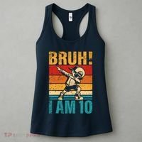 10 Year Old Birthday Dabbing Boy Bruh ItS My 10th Birthday Women's Tank Top thumb 3
