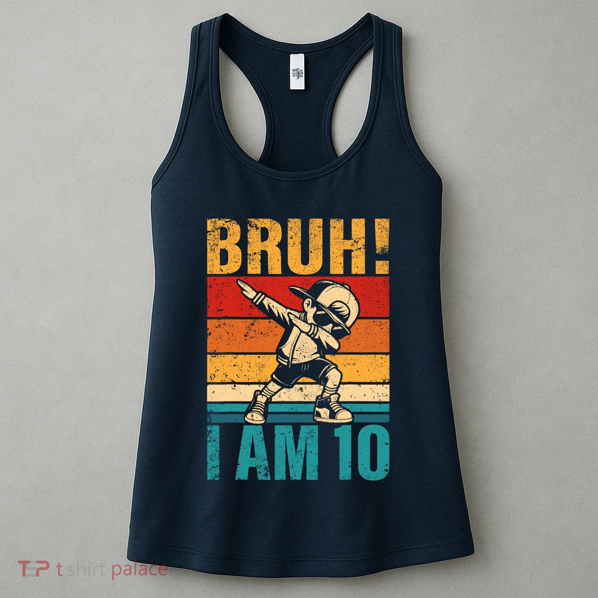 10 Year Old Birthday Dabbing Boy Bruh ItS My 10th Birthday Women's Tank Top