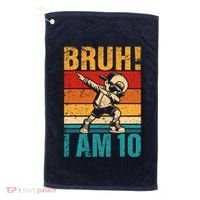 10 Year Old Birthday Dabbing Boy Bruh ItS My 10th Birthday Golf Towel thumb 0