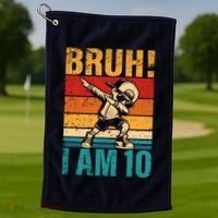 10 Year Old Birthday Dabbing Boy Bruh ItS My 10th Birthday Golf Towel thumb 1