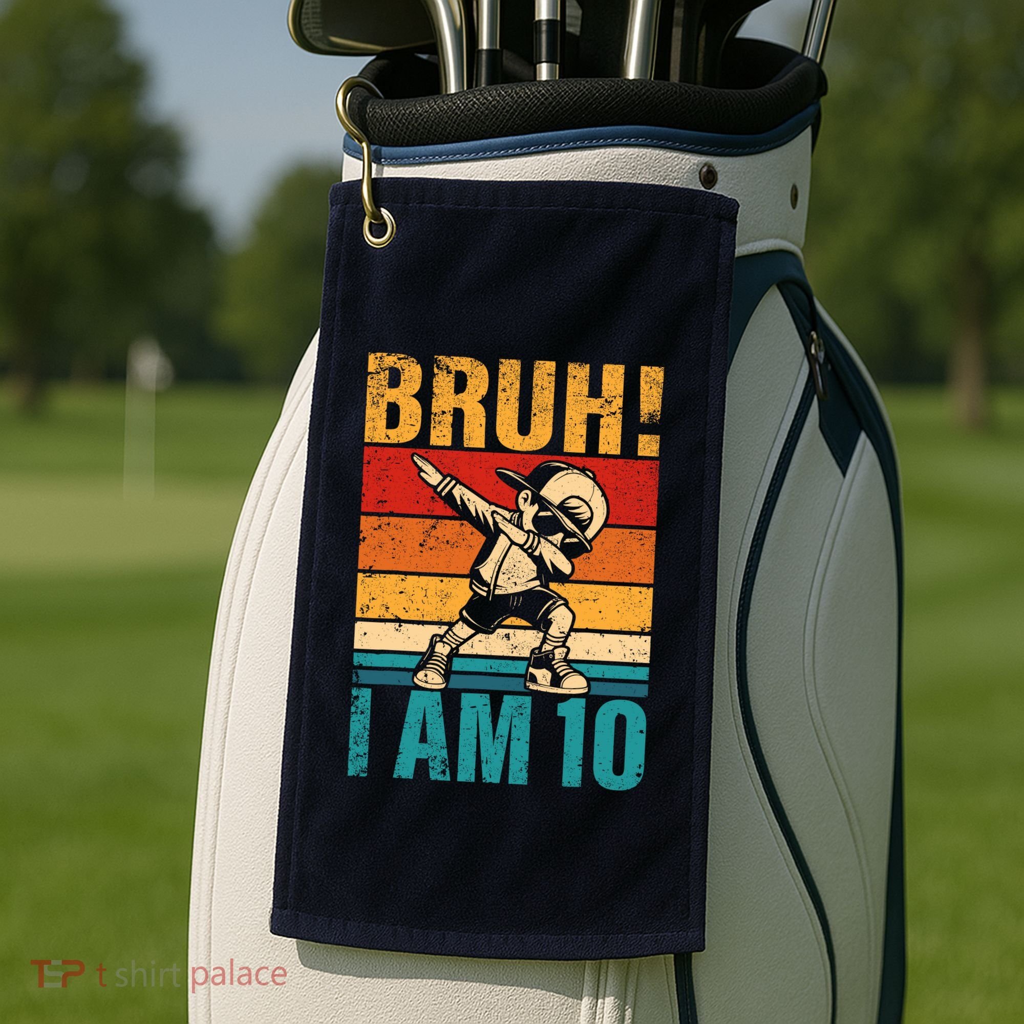 10 Year Old Birthday Dabbing Boy Bruh ItS My 10th Birthday Golf Towel